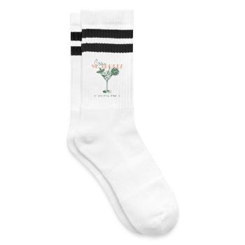 Frankreich St Tropez Urlaub Strand Girls Trip - Gestreifte Tennissocken - Weiß/Schwarz - Rechts