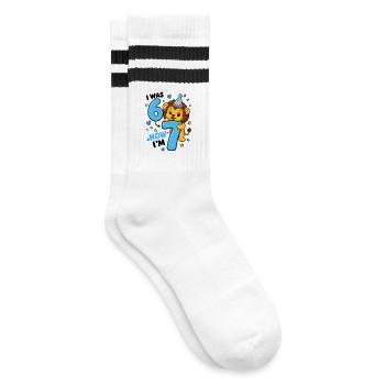 J’avais 6 ans, maintenant j’ai 7 Leo 7. - Chaussettes de tennis - blanc/noir - Droite