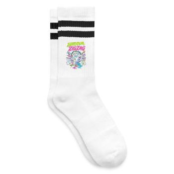 Survivance au laser tag en zigzag - Chaussettes de tennis - blanc/noir - Droite