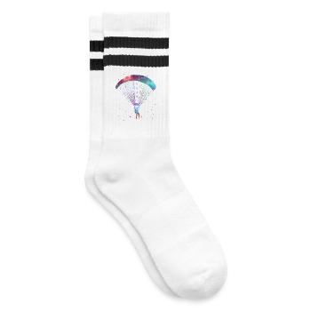 Paragliding Gleitschirmfliegen Gleitschirm - Gestreifte Tennissocken - Weiß/Schwarz - Rechts