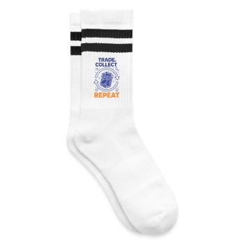Trade Collect Repeat Trading Card Collector - Striped tennis socks - white/black - Right