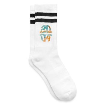 LIMITED EDITION 2004 22 JAHRE 22. GEBURTSTAG - Gestreifte Tennissocken - Weiß/Schwarz - Rechts