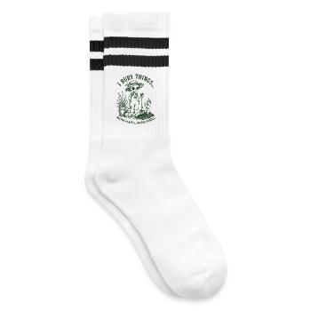 I Bury Things Maybe Plants Skeleton - Striped tennis socks - white/black - Right