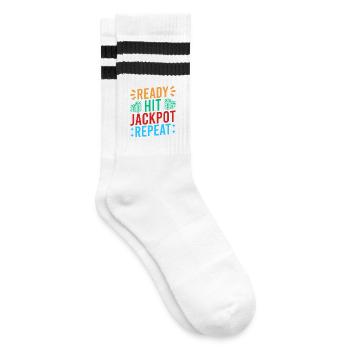 Fan de jeux d’argent prêt à gagner jackpot et à répéter le casino - Chaussettes de tennis - blanc/noir - Droite