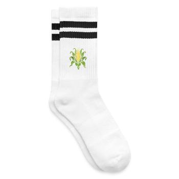 Je suis en cornfuse | Maïs en épi avec feuilles, jeu de mots - Chaussettes de tennis - blanc/noir - Droite