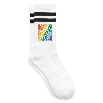 -2026-_LGBTQ_Queer_Queer_Queer_4 - Gestreifte Tennissocken - Weiß/Schwarz - Rechts
