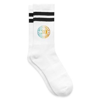30e anniversaire 30 ans Homme Femme Niveau 30 - Chaussettes de tennis - blanc/noir - Droite