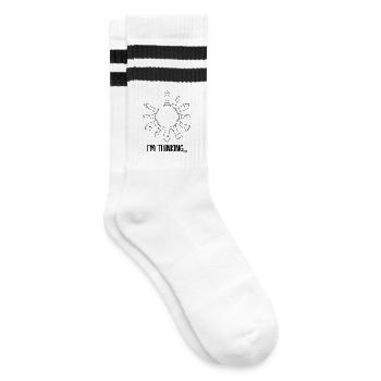 I'm Thinking Game of Chess - Striped tennis socks - white/black - Right