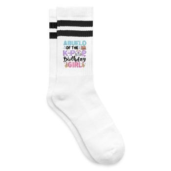 Abuelo of The K-Pop Birthday Girl - Striped tennis socks - white/black - Right