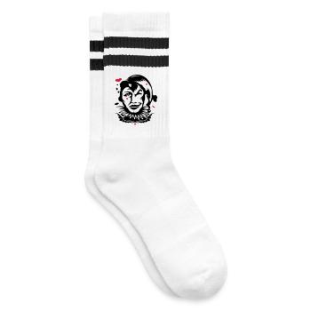Spielkarte Joker - Gestreifte Tennissocken - Weiß/Schwarz - Rechts