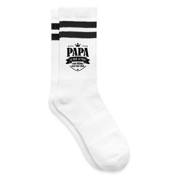 Papa - Fête des Pères - Anniversaire - Bébé - Chaussettes de tennis - blanc/noir - Droite