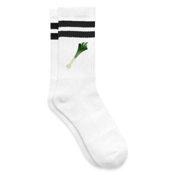A bar of leeks / porree - Striped tennis socks - white/black - Right