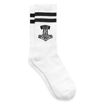 Black Thor's Hammer - Striped tennis socks - white/black - Right