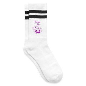 Pumpkin King - Striped tennis socks - white/black - Right