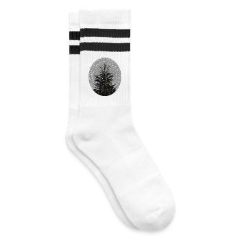 beleuchteter Weihnachtsbaum im Schnee - Gestreifte Tennissocken - Weiß/Schwarz - Rechts