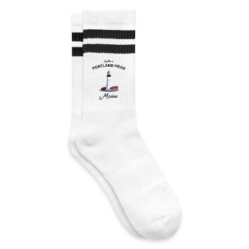 Portland Head, Phare, Maine, Côte des États-Unis - Chaussettes de tennis - blanc/noir - Droite