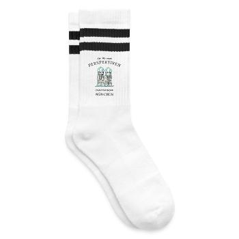 Munich, landmark cathedral, Frauenkirche, Bavaria - Striped tennis socks - white/black - Right