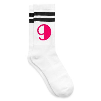 9. HAPPY BIRTHDAY. HAPPY BIRTHDAY - Striped tennis socks - white/black - Right