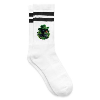 Irish elegance - Striped tennis socks - white/black - Right