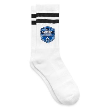 Camping Energiesparmodus - Gestreifte Tennissocken - Weiß/Schwarz - Rechts