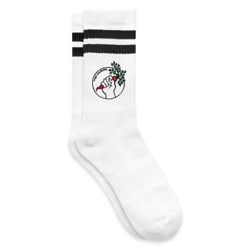 Vegan - Gestreifte Tennissocken - Weiß/Schwarz - Rechts