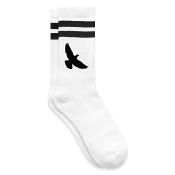 Taube - Gestreifte Tennissocken - Weiß/Schwarz - Rechts