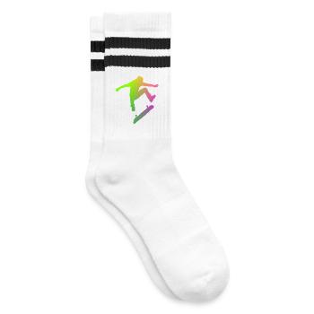Skater - Striped tennis socks - white/black - Right
