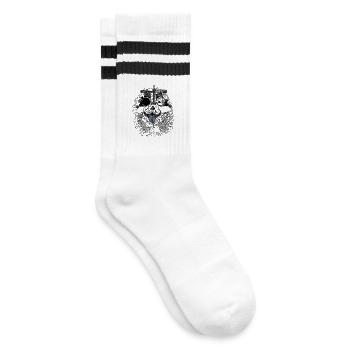 Chien optométriste avec lunettes d'essai - Chaussettes de tennis - blanc/noir - Droite