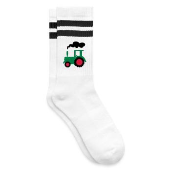 tractor - Striped tennis socks - white/black - Right