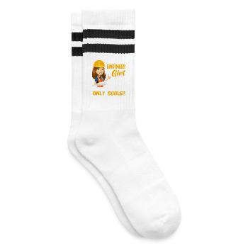 Ingenieur Frauen Damen Lustig - Gestreifte Tennissocken - Weiß/Schwarz - Rechts