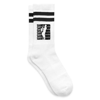 Saxophone - Striped tennis socks - white/black - Right