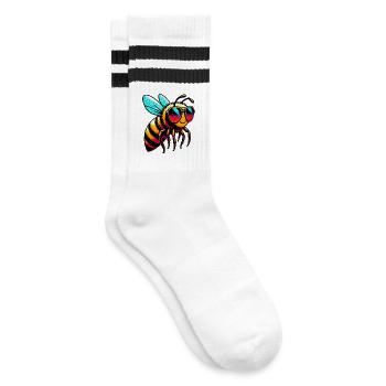 Bee - Striped tennis socks - white/black - Right