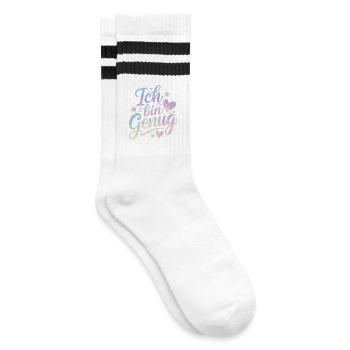J’en suis assez Pastel Amour de soi Amour de soi - Chaussettes de tennis - blanc/noir - Droite