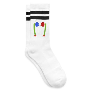 Jartelles, nœud papillon, Clown de Nerd Costume de Carnaval - Chaussettes de tennis - blanc/noir - Droite