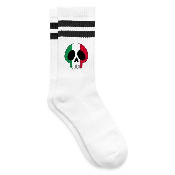Tête de mort tatouage drapeau italien - Chaussettes de tennis - blanc/noir - Droite