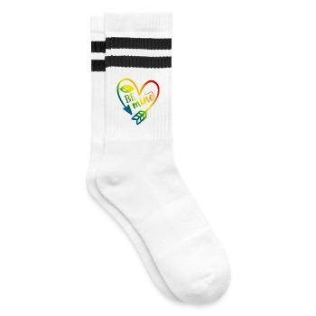 Valentinstag T-Shirt be mine Valentinstag - Gestreifte Tennissocken - Weiß/Schwarz - Rechts