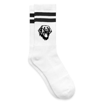 Tête de retriever à revêtement plat - Chaussettes de tennis - blanc/noir - Droite