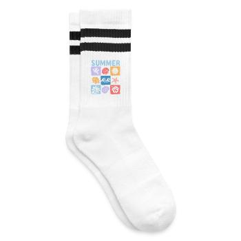 Summer – Maritime Meereswelt voller Urlaubsflair - Gestreifte Tennissocken - Weiß/Schwarz - Rechts