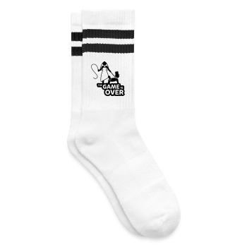 game over junggesellenabschied - Gestreifte Tennissocken - Weiß/Schwarz - Rechts