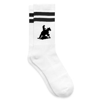 Cavalier western Stop glissant, Whoa Quarterhorse - Chaussettes de tennis - blanc/noir - Droite