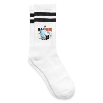 Raffnix Glühbirne - Gestreifte Tennissocken - Weiß/Schwarz - Rechts