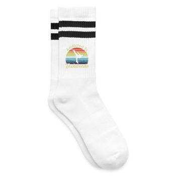 Taekwondo - Gestreifte Tennissocken - Weiß/Schwarz - Rechts