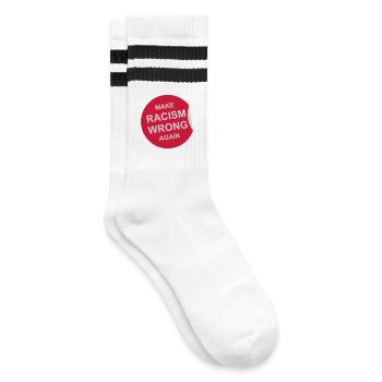 make racism wrong again - Striped tennis socks - white/black - Right