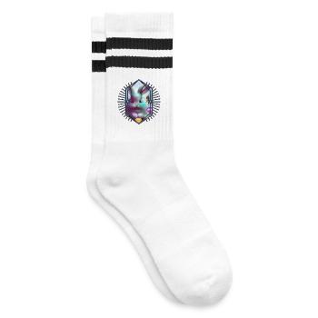 Cute Easter Bunny - Striped tennis socks - white/black - Right