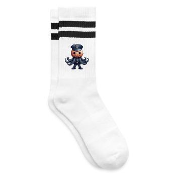 Squid Policewoman - Striped tennis socks - white/black - Right