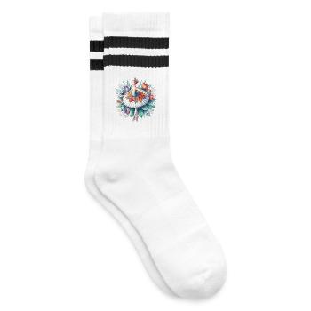 Ballet dancer with tutu - Striped tennis socks - white/black - Right