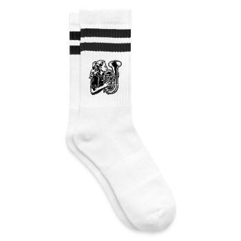 Tuba Girl - Striped tennis socks - white/black - Right