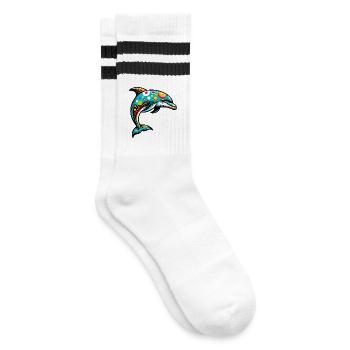 Dauphin - Chaussettes de tennis - blanc/noir - Droite