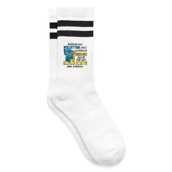 Disabled toilet - Striped tennis socks - white/black - Right