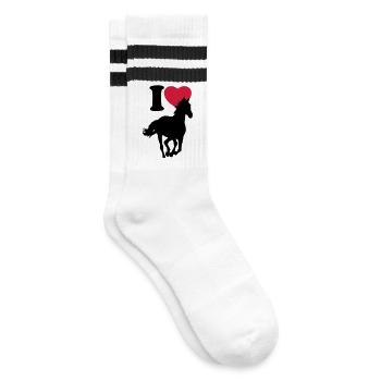 I love horses - J'adore les chevaux - Chaussettes de tennis - blanc/noir - Droite